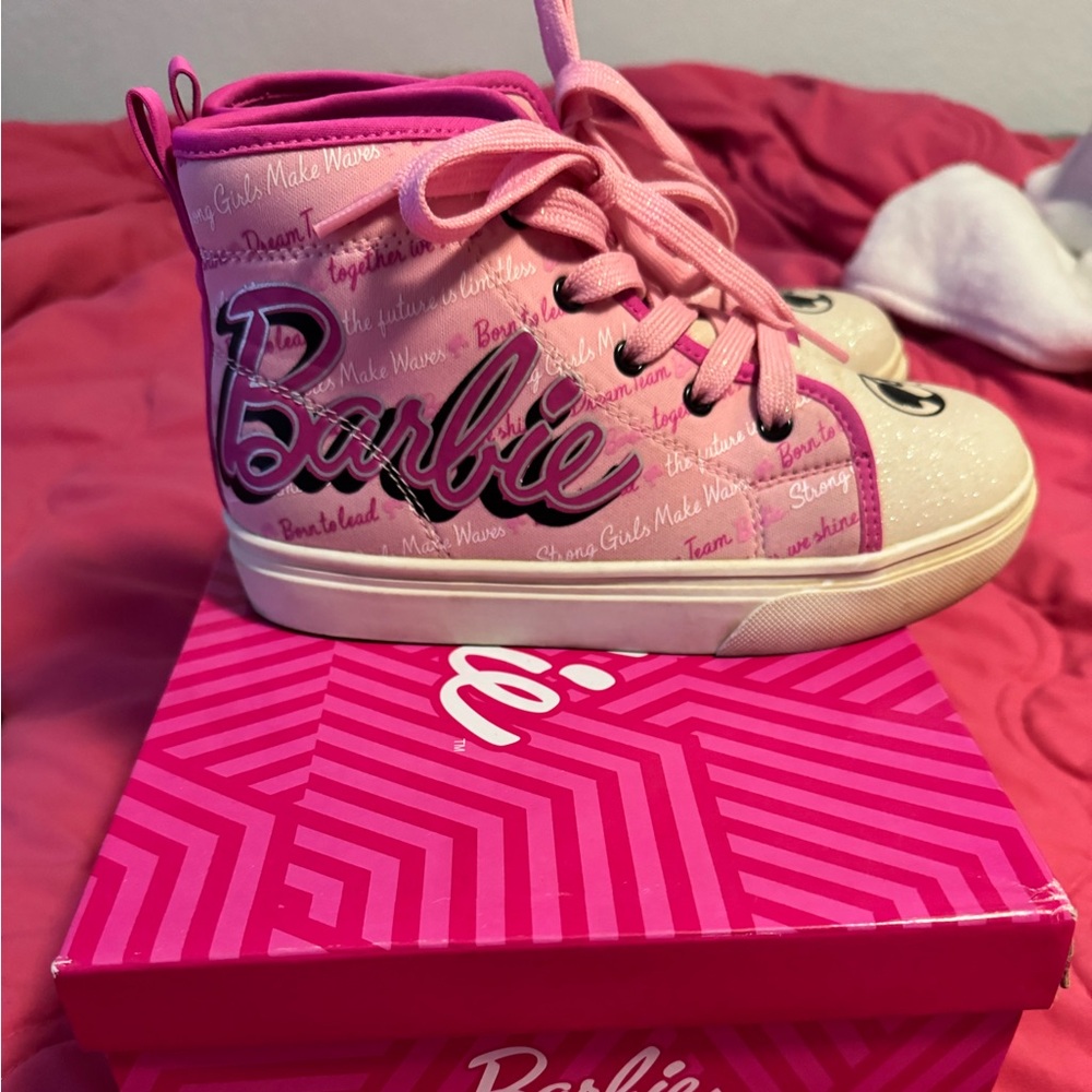 Barbie Girls High-Top Sneakers - Pink and White like new size 2 super pretty!😍